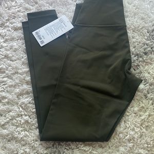 Olive Green Lululemon Wunder Under HR Tight 28” Size 10